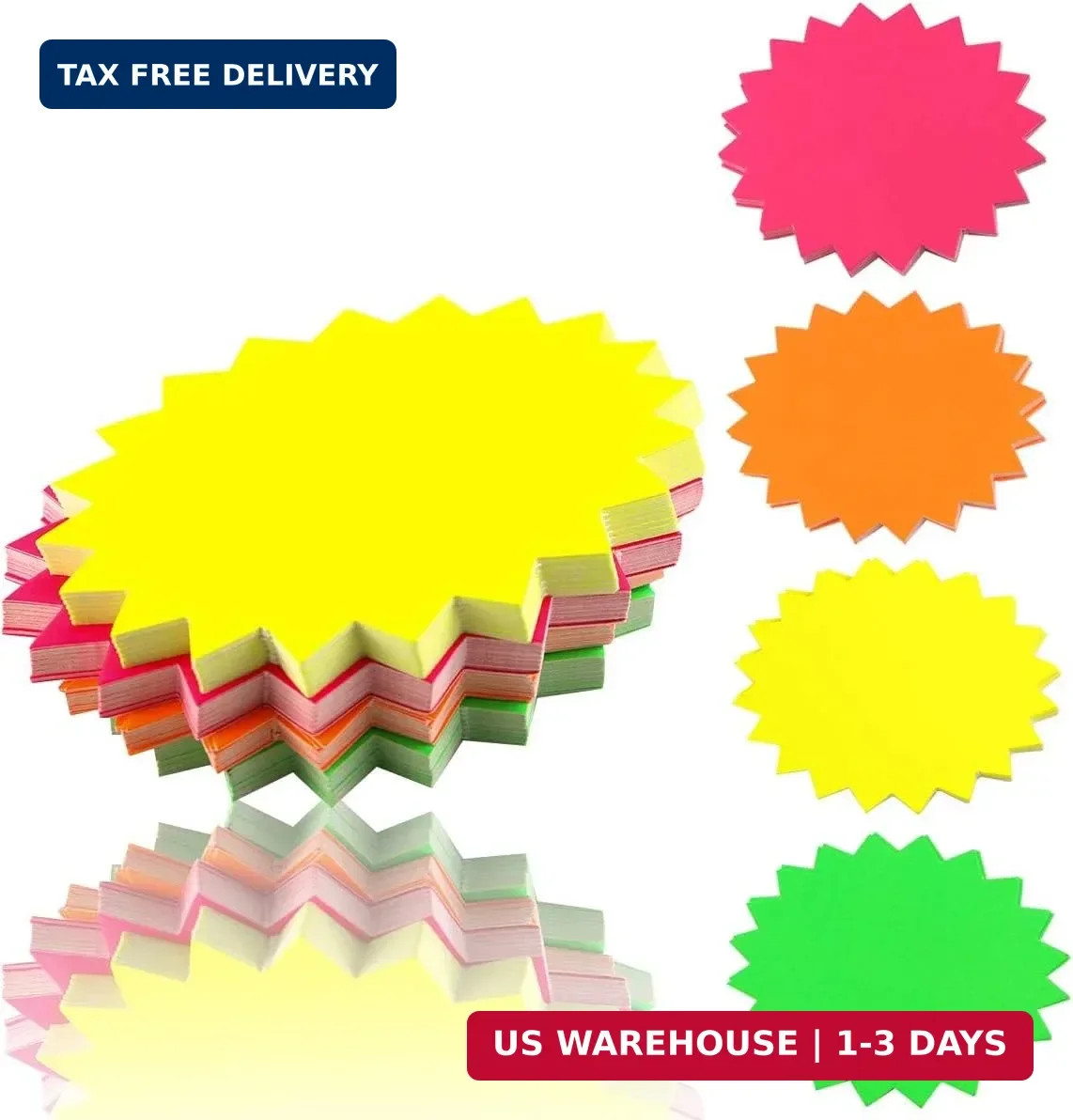 Twdrer 80 Pack Starburst Signs for Retail Store, Neon Fluorescent Garage Sale Su