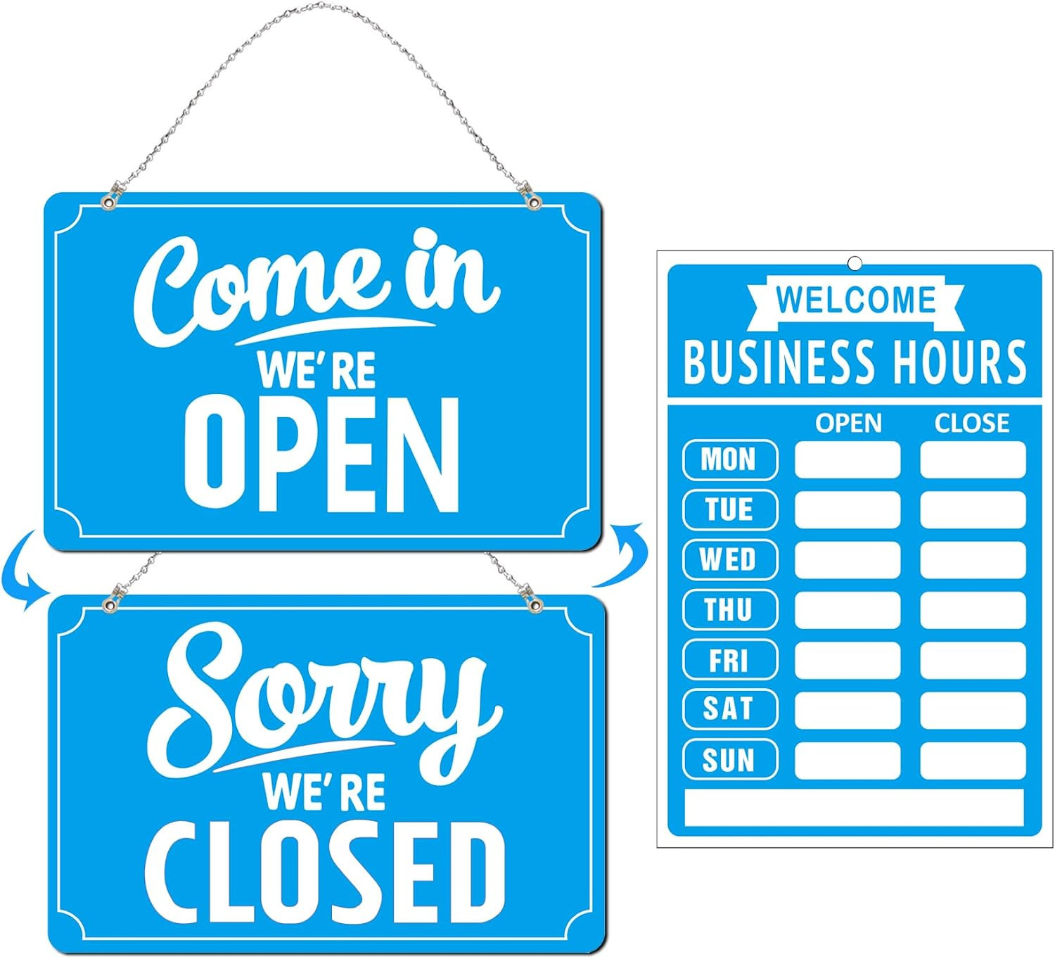 Open Closed Signs Business Hours Sign Set for Window Door Open Signs