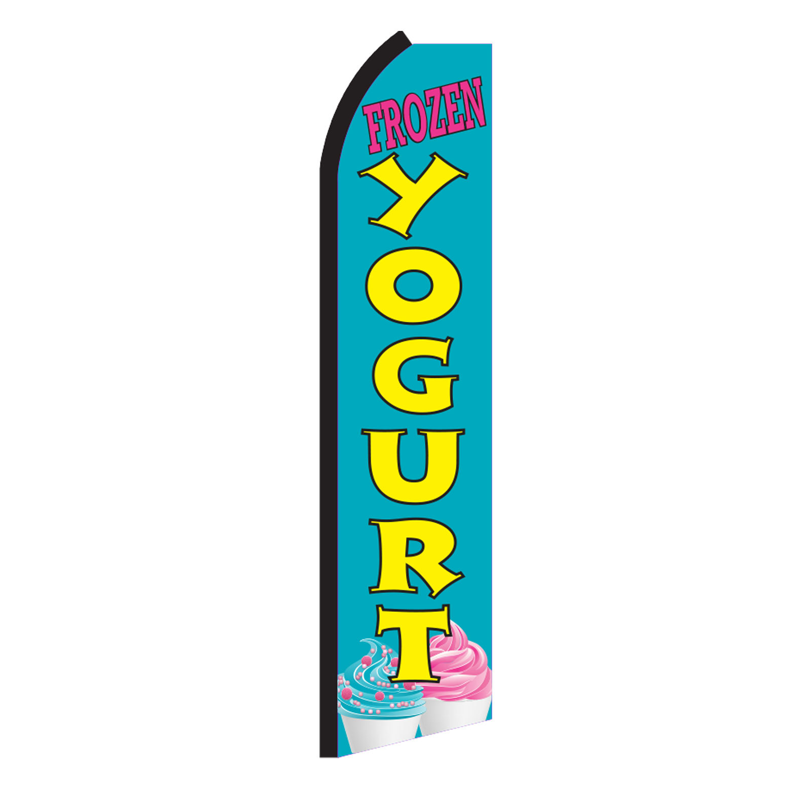 FROZEN YOGURT Banner Flag Sign Only Advertising Flutter Feather Swooper