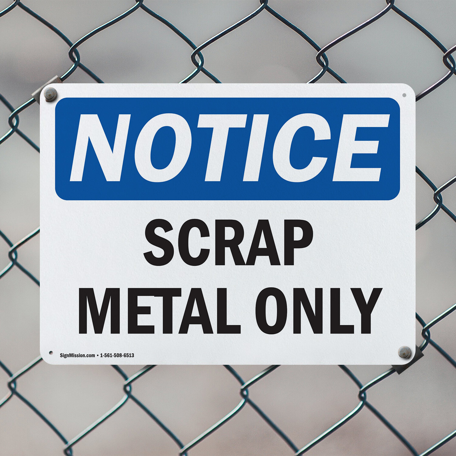 (2 Pack) Scrap Metal Only OSHA Notice Sign Decal Metal Plastic