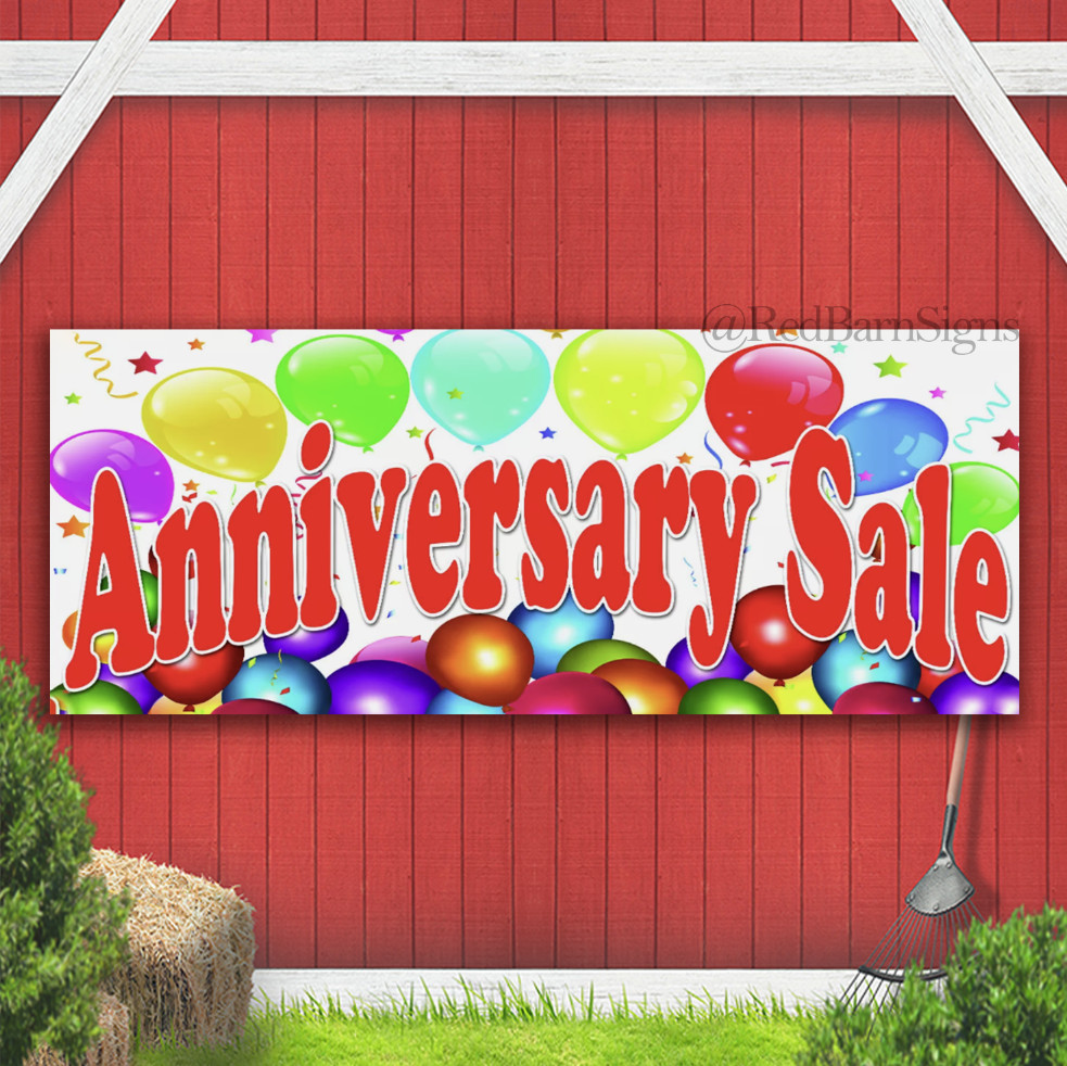 Anniversary Sale Vinyl Banner Balloons Stores Business Advertising Banner Sign