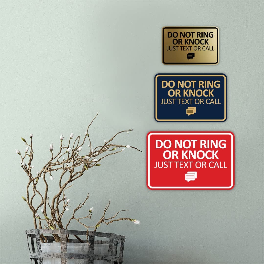 Classic Framed Do Not Ring Bell or Knock Please Text or Call Entrance Sign