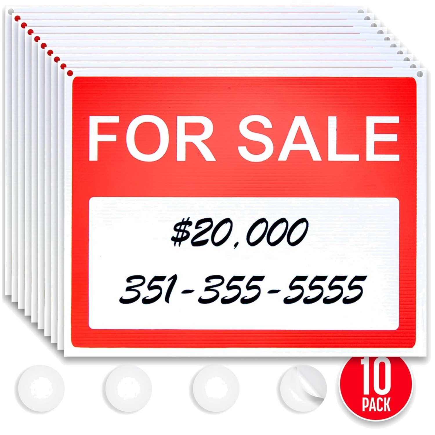 Professional Outdoor Vehicle Sale Signs, 10 Pack