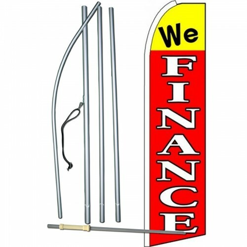 We Finance Kit Swooper Feather Flutter Banner Sign Flag Complete 15′