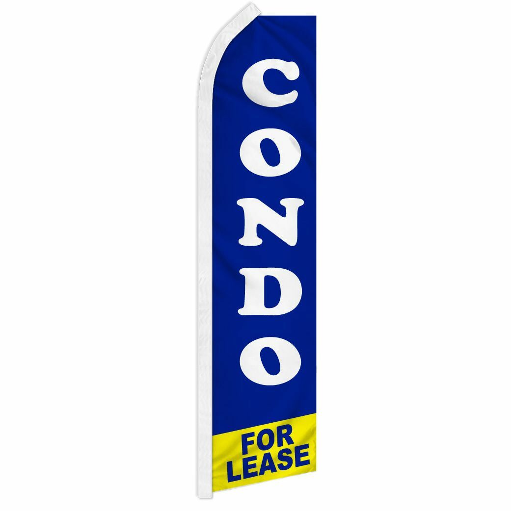 “CONDO FOR LEASE” advertising super flag swooper banner business sign rent house