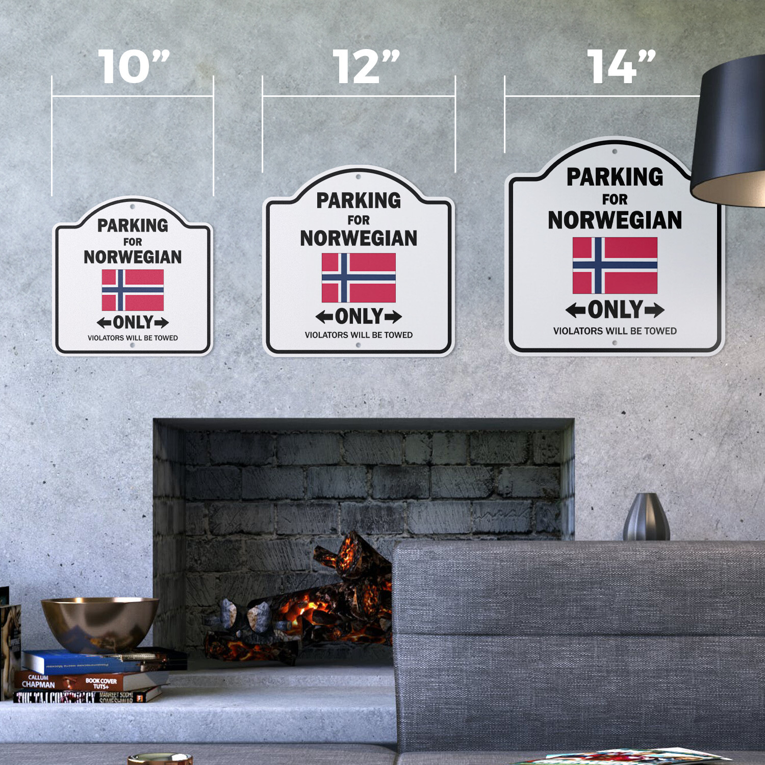 Parking For Norwegian Only Plastic Sign Norway Flag National Pride Lov