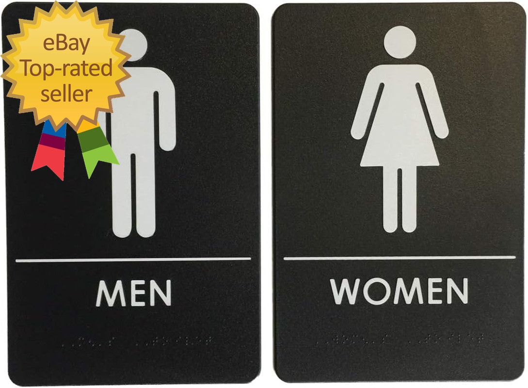 USA Made – Men’S and Women’S Restroom Signs Ada-Compliant Bathroom Door Signs
