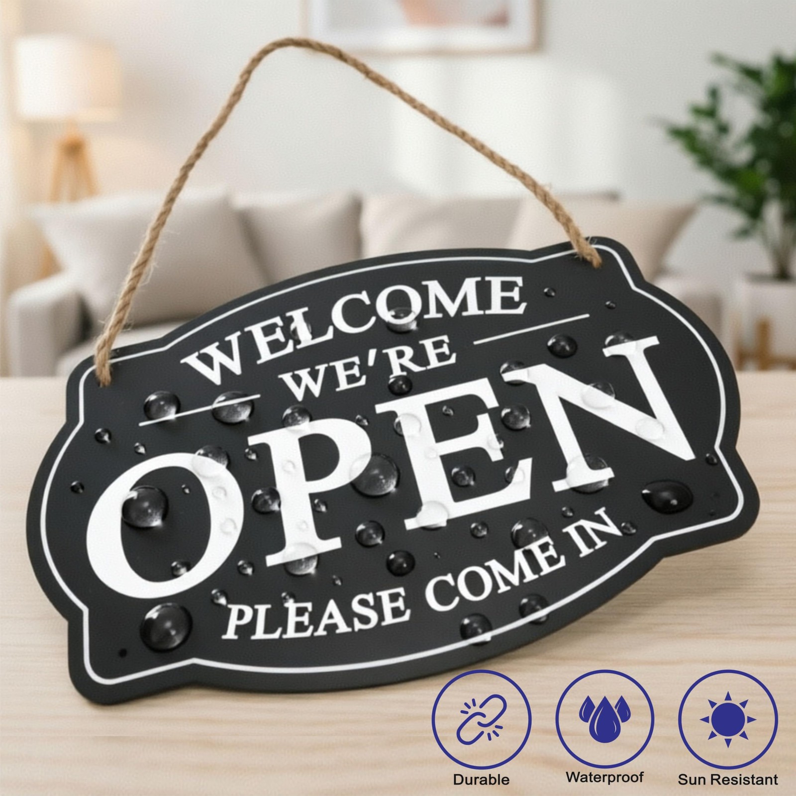 Open/Closed Sign — Vintage Store Status Plaque — Premium Frosted Acrylic, Wat…