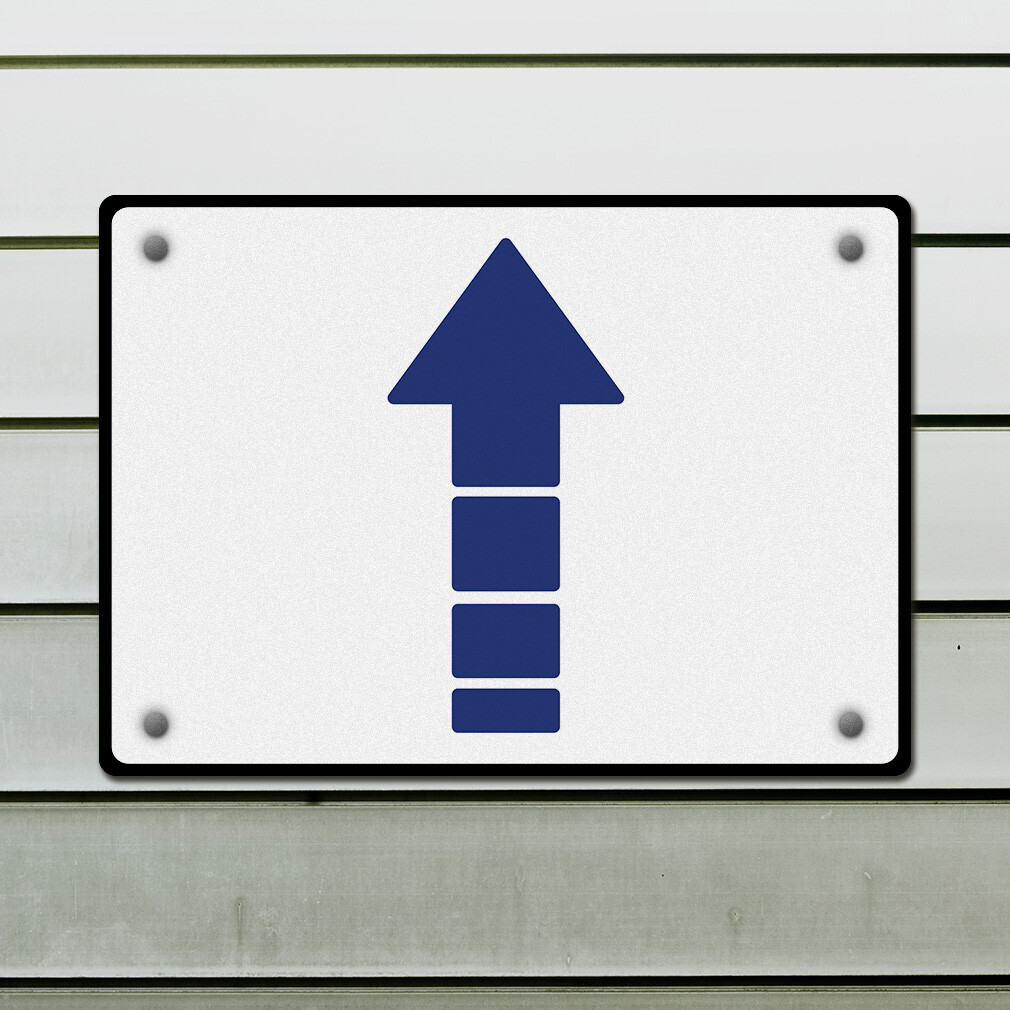 Horizontal Metal Sign Up Directional Acrylic Weatherproof Street Signage