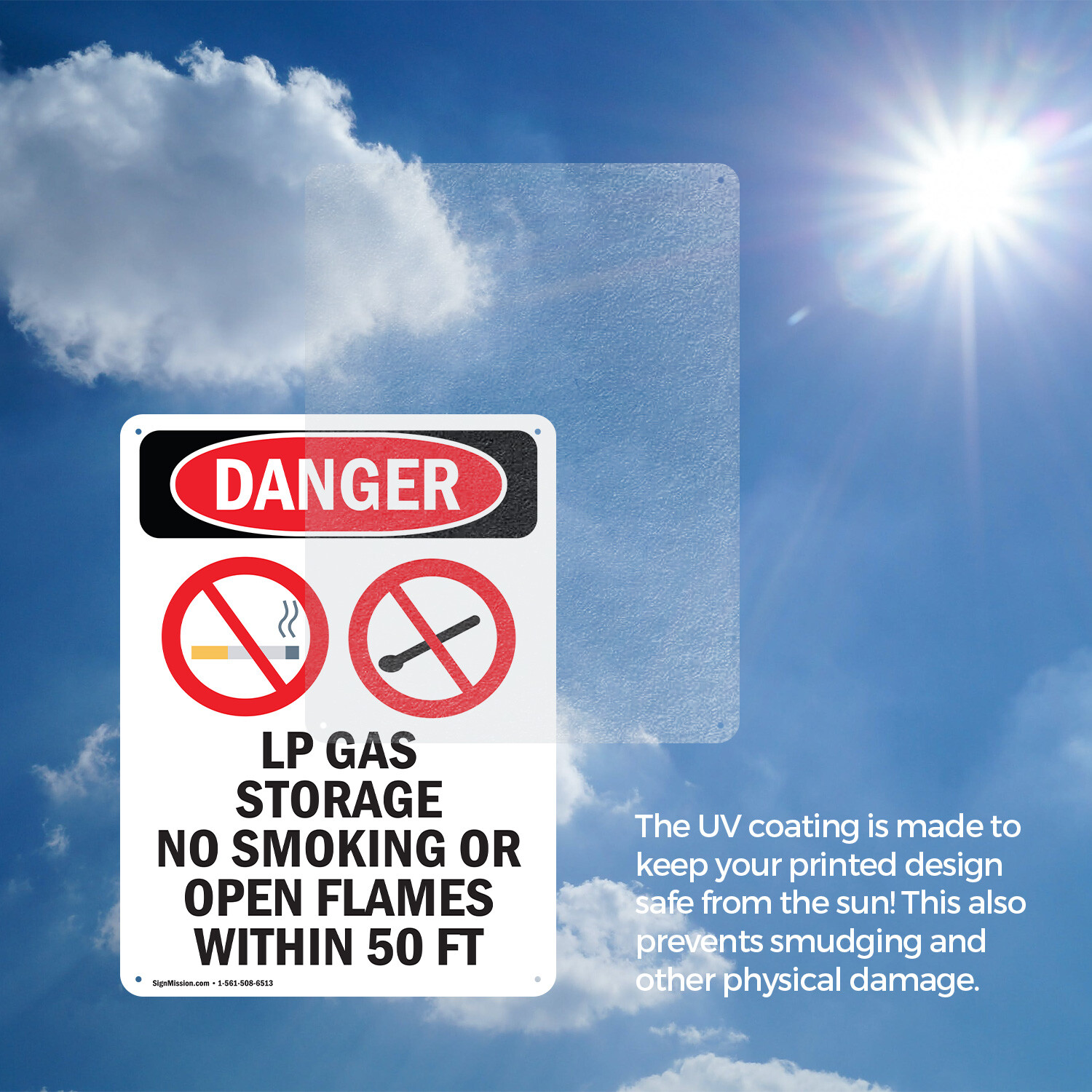 (2 Pack) LP Gas Storage No Smoking OSHA Danger Sign Decal Metal Plastic