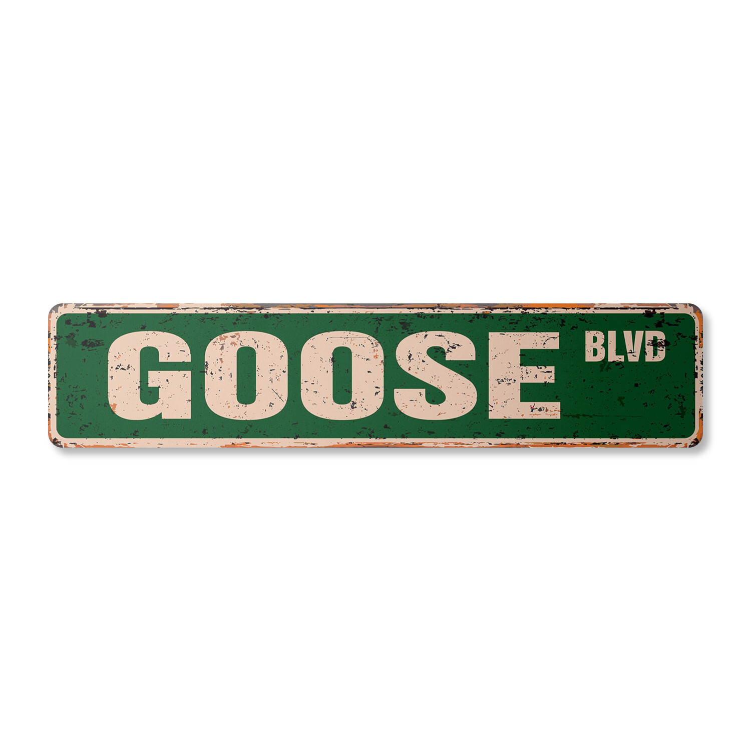GOOSE Vintage Street Sign Metal Plastic bird animal canadian geese hunt