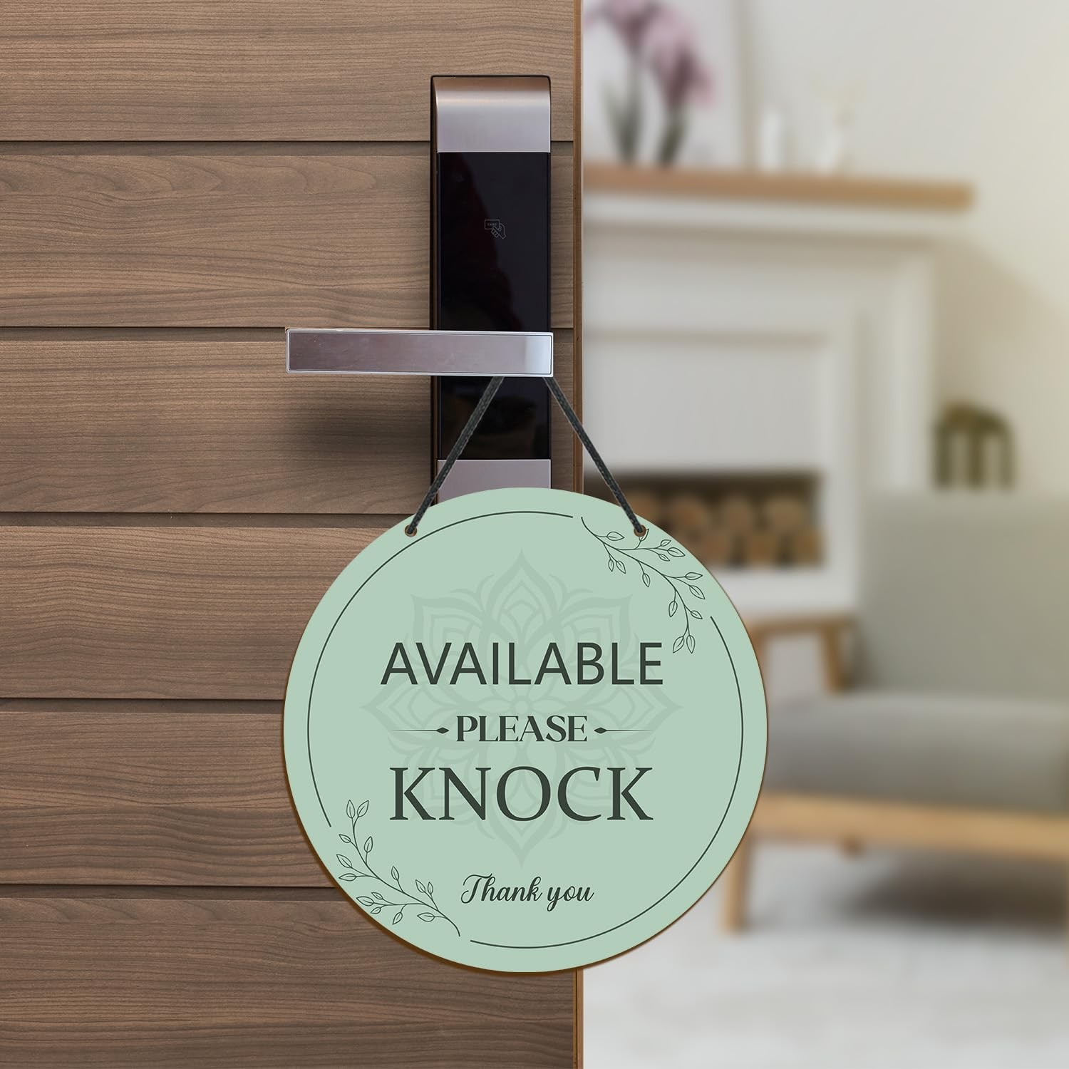 DoubleSided Do Not Disturb Door Hanger Sign Available Please Knock Green
