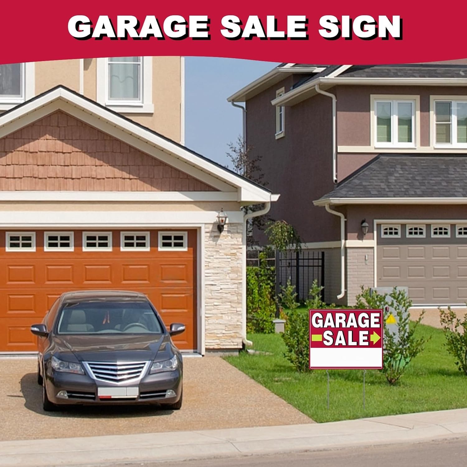 Garage Sale Signs, 17″ X 13″, 6 Pcs Double Side Garage Sale Sign With Stakes