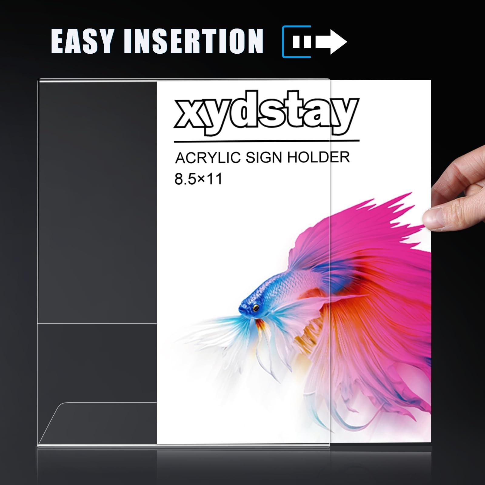 xydstay 12pack 8.5×11 Acrylic, L Shape Clear Plastic, Menu Holder,