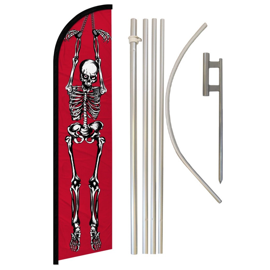 Dungeon Skeleton Windless Banner Swooper Advertising Flag Kit Halloween Store