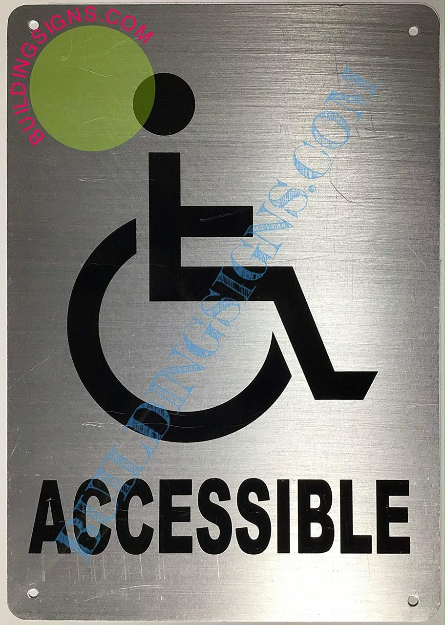 ACCESSIBLE Arrow Sign (Aluminium-Rust Free,Silver, 7X10)-ref0420