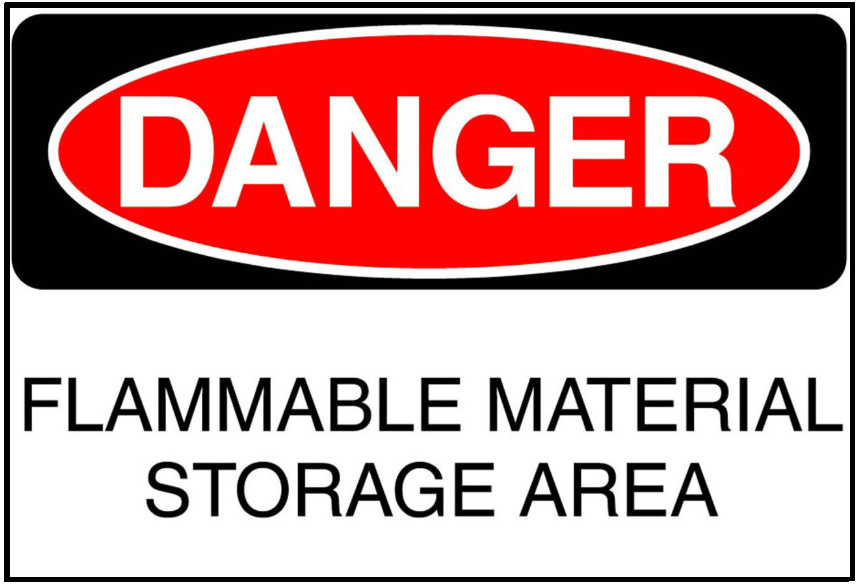 Danger, Flammable Material Storage Area sign decal sticker
