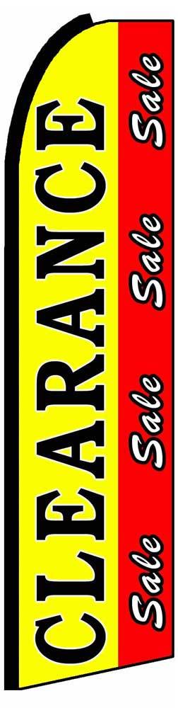 Clearance Sale Red Yellow Flutter Swooper Flag Advertising Sign 3’ Wide Banner