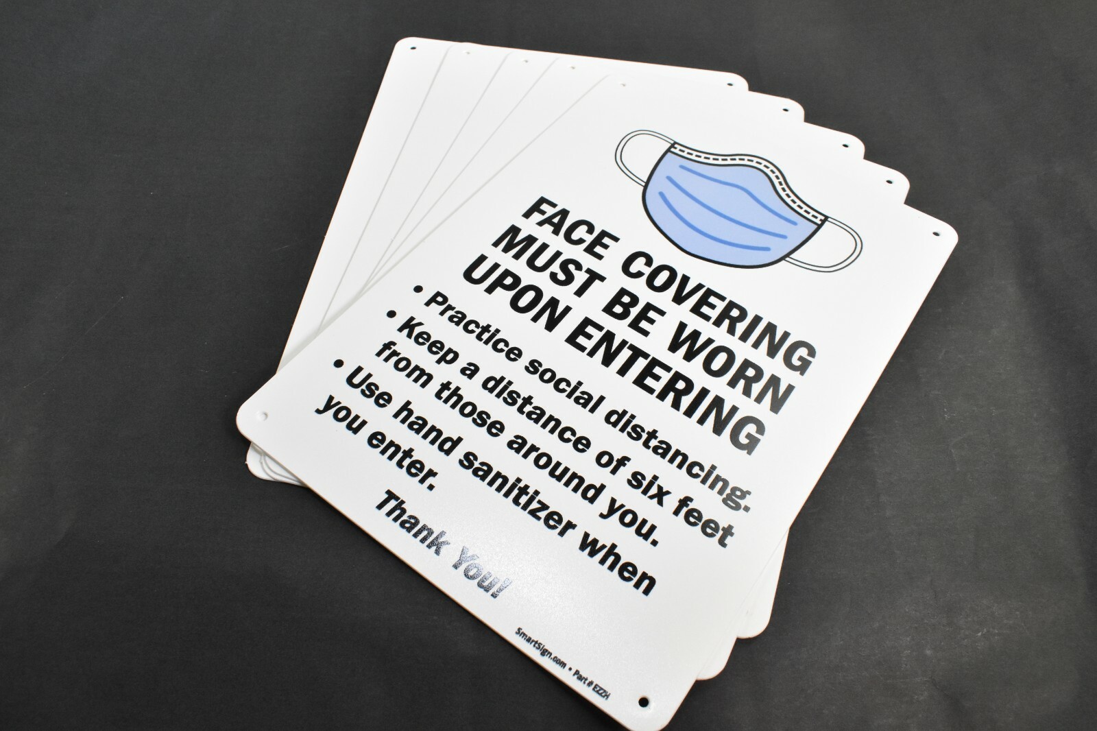 20 Face Covering Signs Face Covering Must Be Worn Upon Entering 10″x14″ Plastic