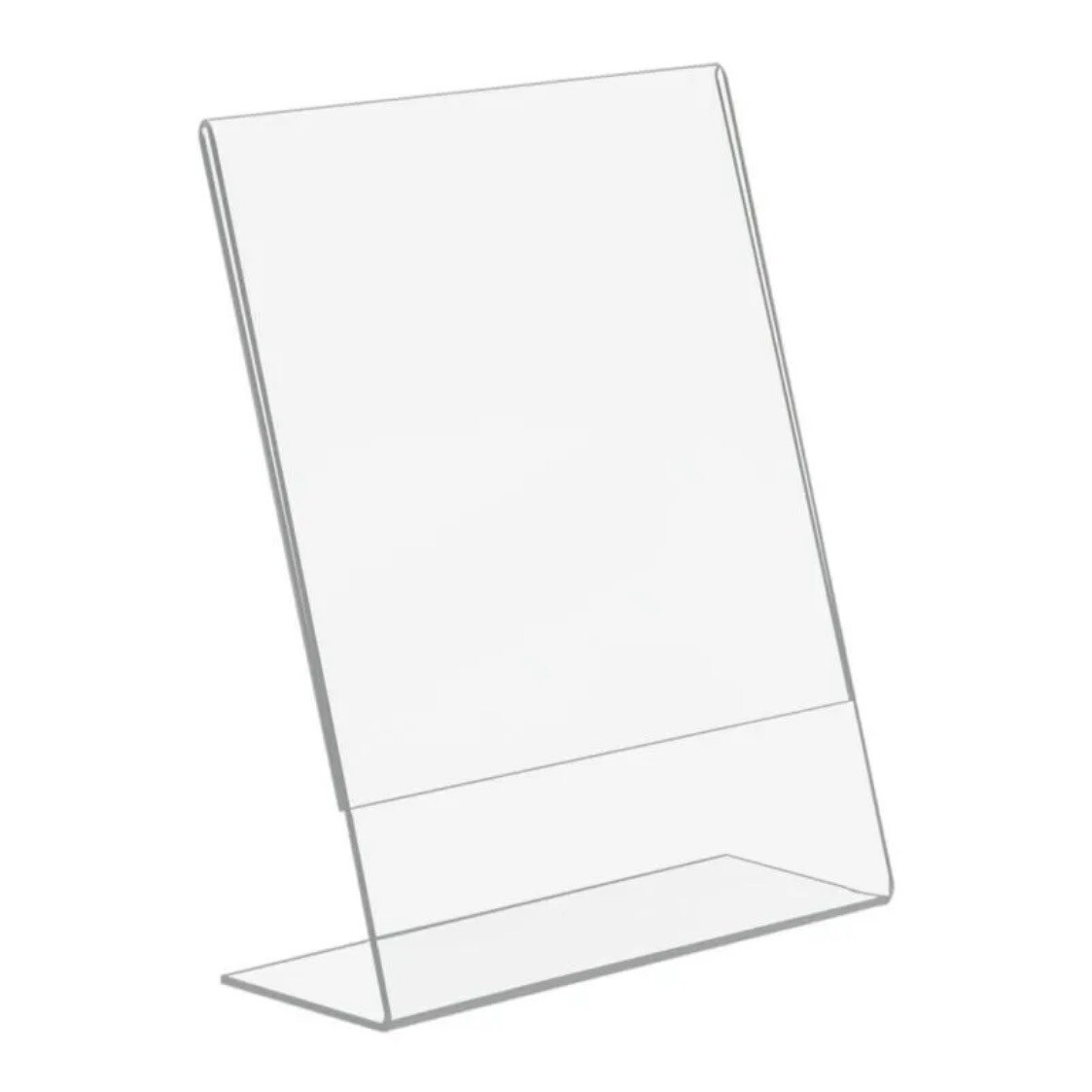 12 Photo Frames Acrylic Easel Vertical Slanted Plastic Table Sign Stand USA 5×7