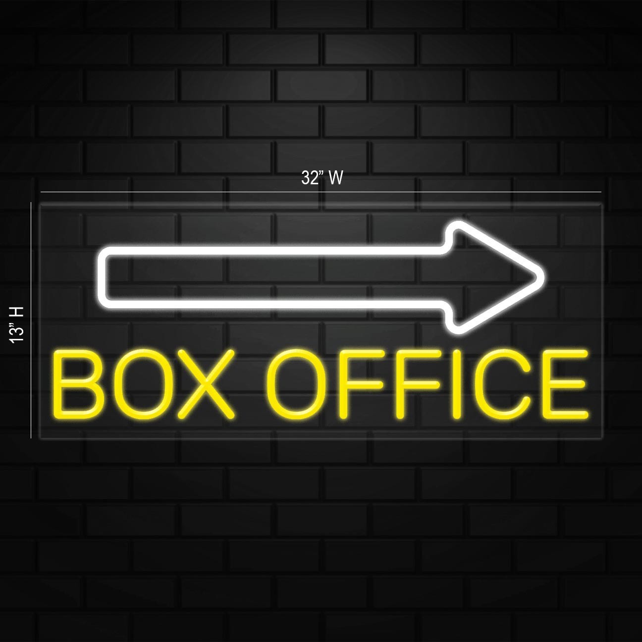 Box Office Sign for Business Displays | LED Flex Neon | 32″W x 13″H x 1″D
