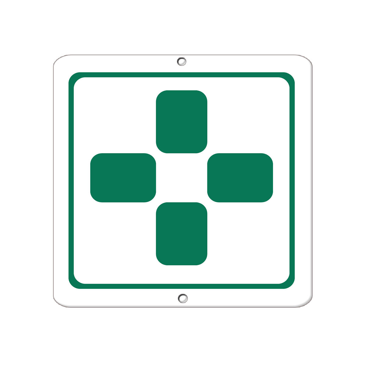 Square Metal Sign Multiple Sizes Green Cross Symbol Hazard Marijuana Dispensary