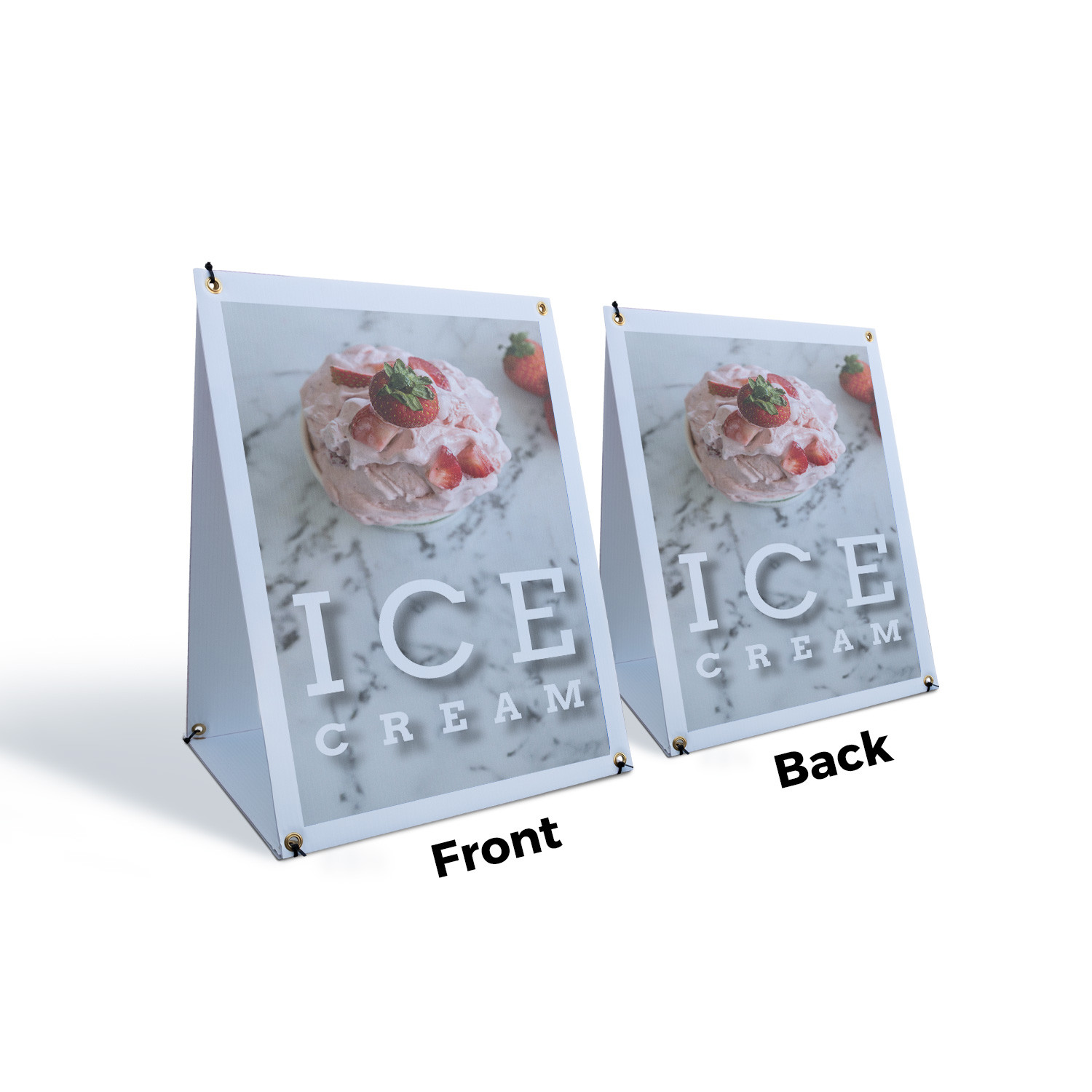 Ice Cream A-Frame Sidewalk Sign Frozen Treats Dessert Specials Freshly Made