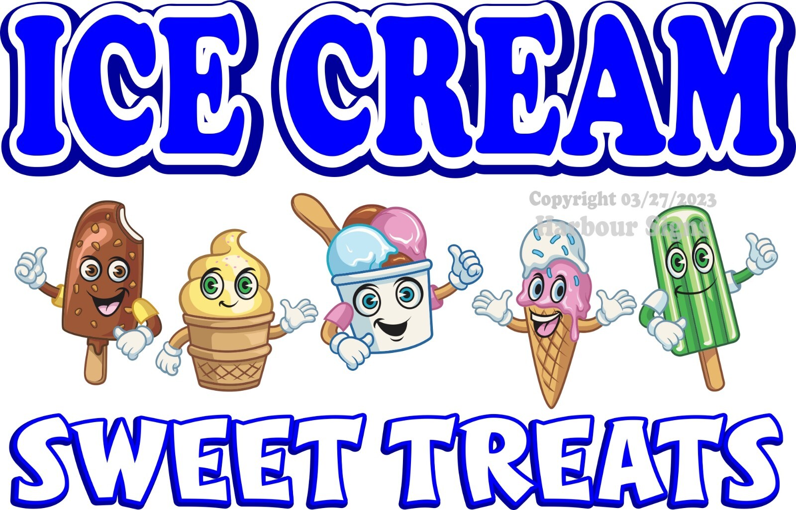 Ice Cream DECAL Food Concession Vinyl Sticker (Choose Size)