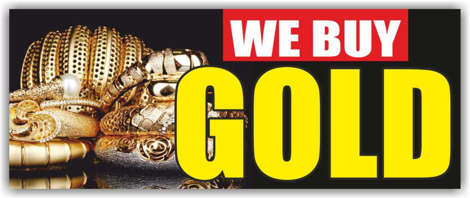 WE BUY GOLD Advertising Banner Vinyl Mesh Sign pawn shop cash Jewelry Silver