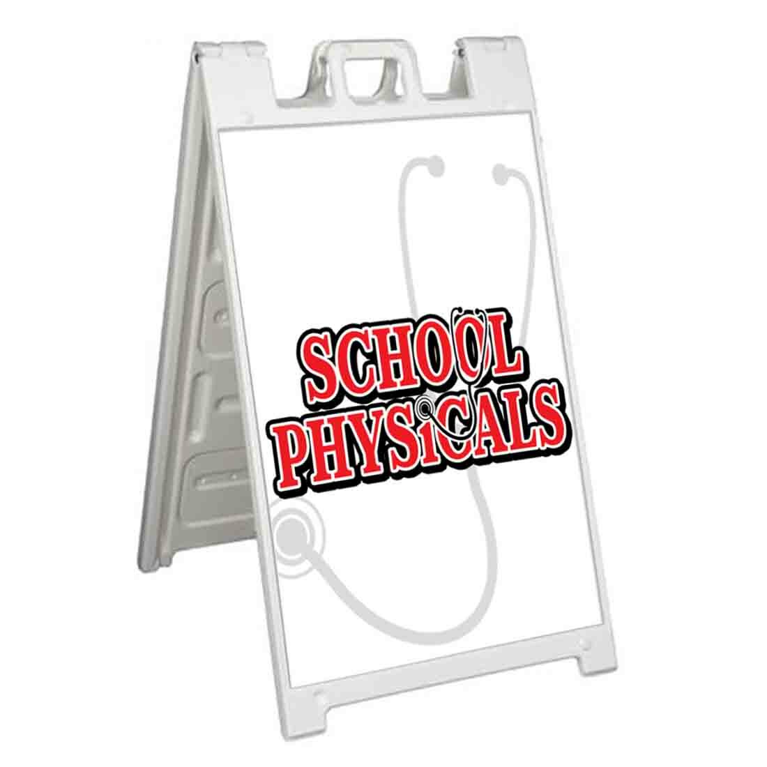SCHOOL PHYSICALS Signicade 24×36 Aframe Sidewalk Decal Sign Banner MEDICAL