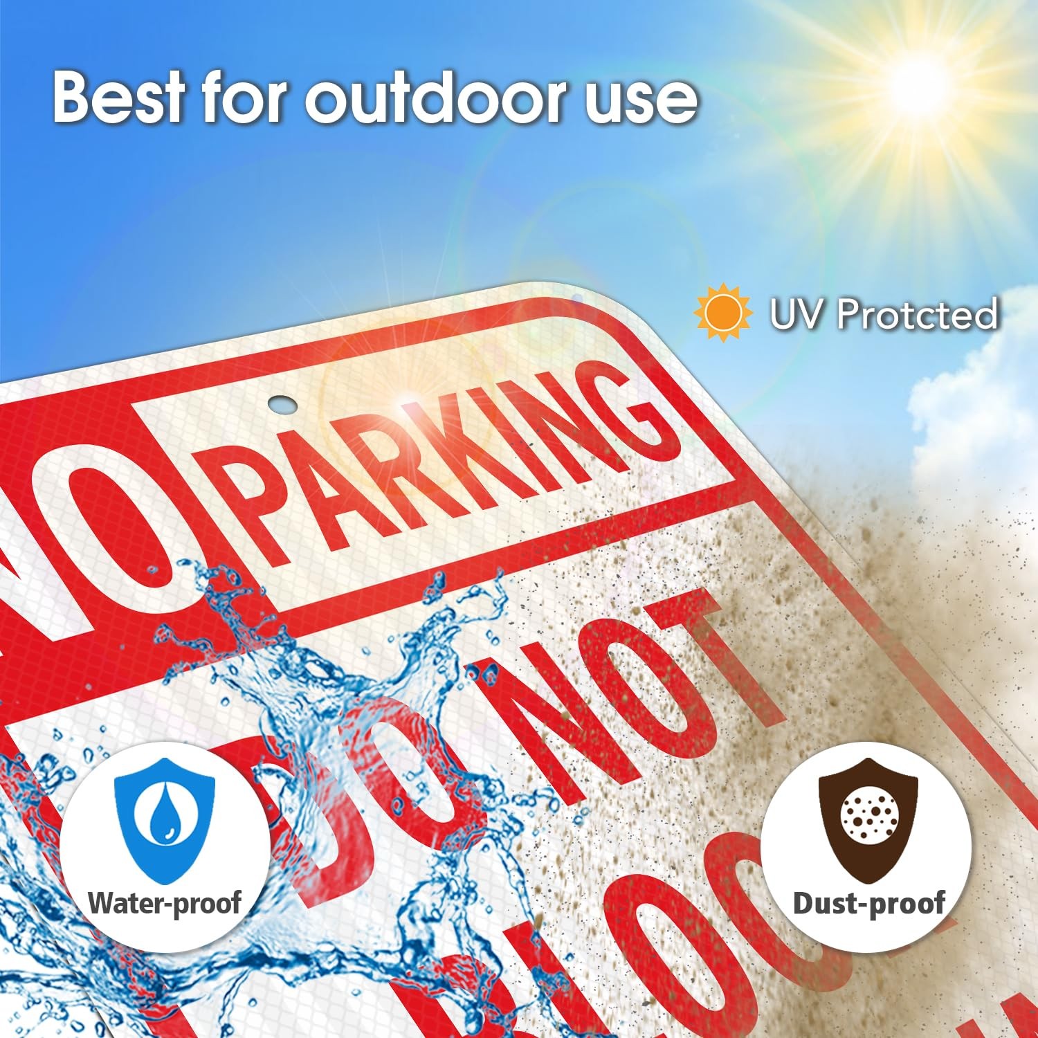 18×12 Inch Large No Parking Signs Reflective Aluminum Fade Resistant