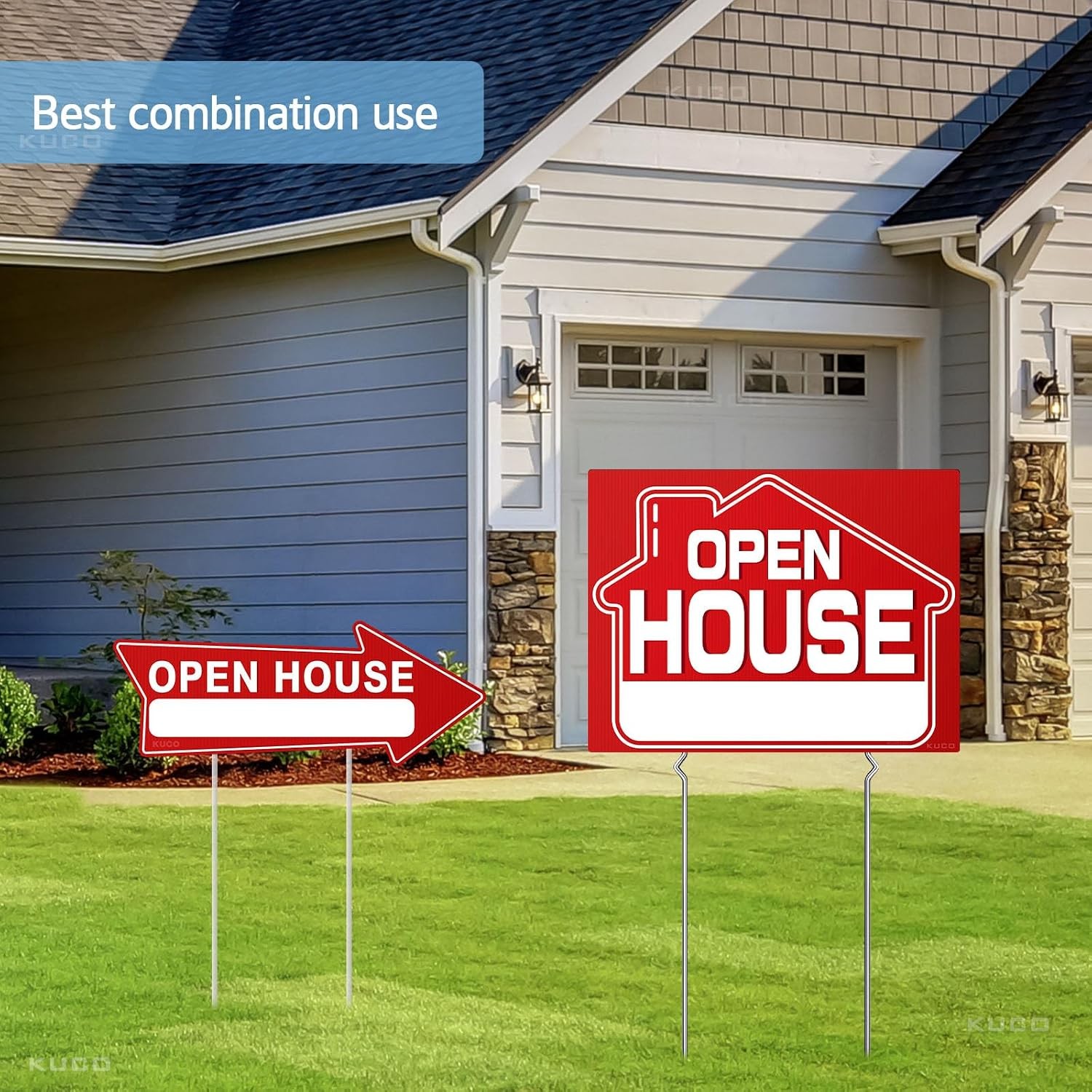 Open House Signs for Real Estate (9 Pcs), 6 Pcs Directional Arrows Signs, 3 Pcs