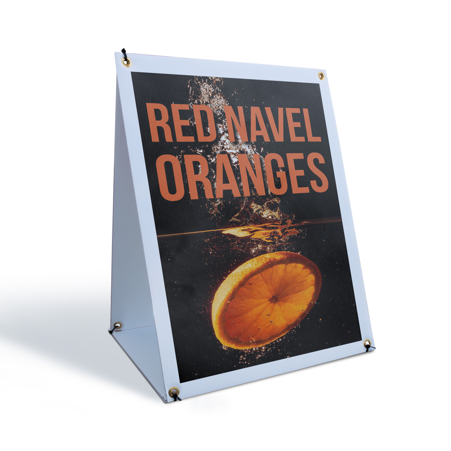 Red Navel Oranges A-Frame Sidewalk Sign Fresh Citrus Fruits Local Farmers Top