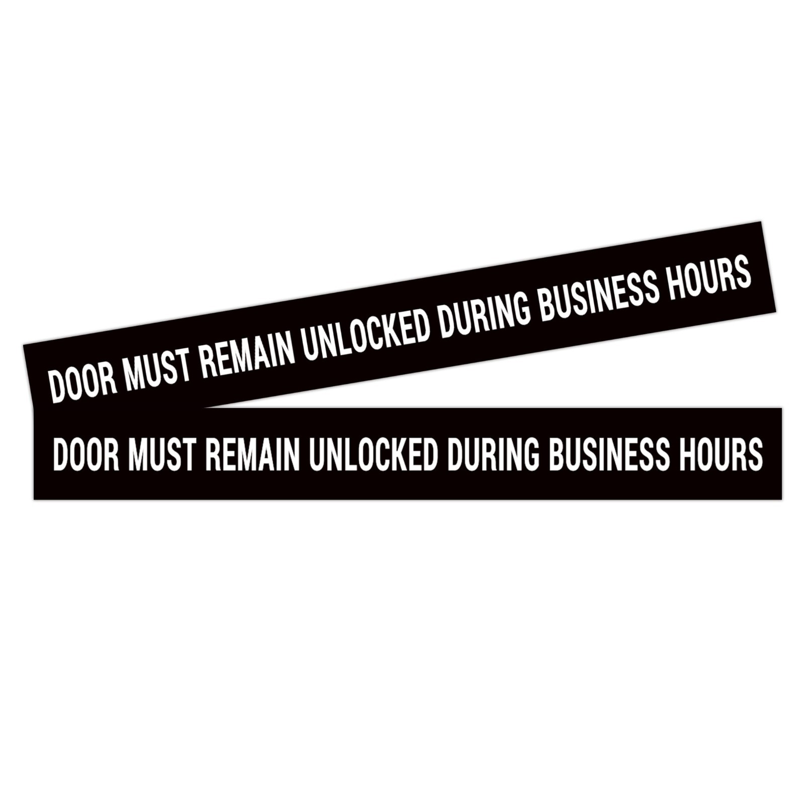 2PCS Door Must Remain Unlocked during Business Hours Sticker Sign，Self-Adhesive