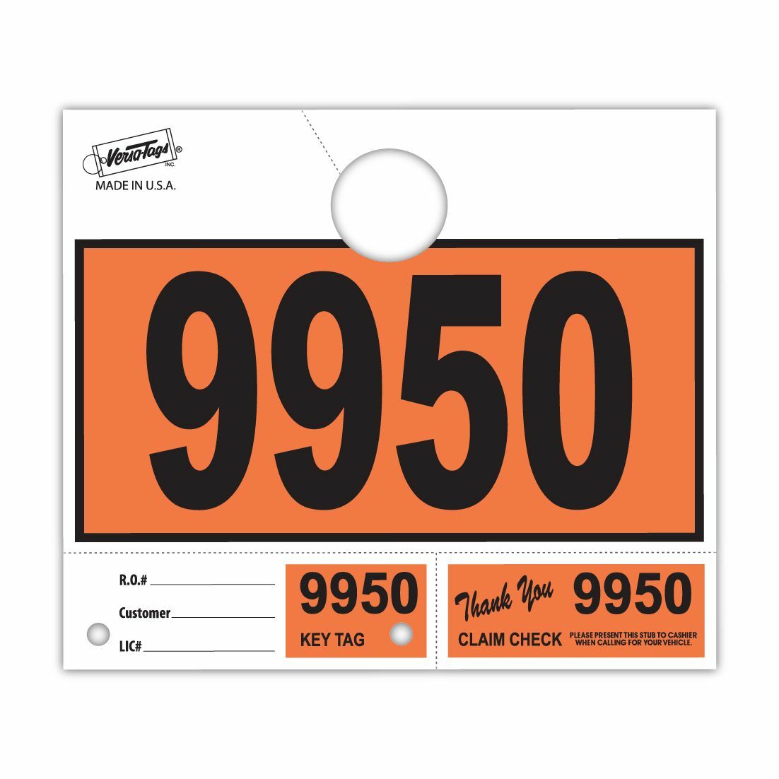 1000 Car Dealer Service Hang Tags Mechanic Repair Shop 3 Piece System – Orange