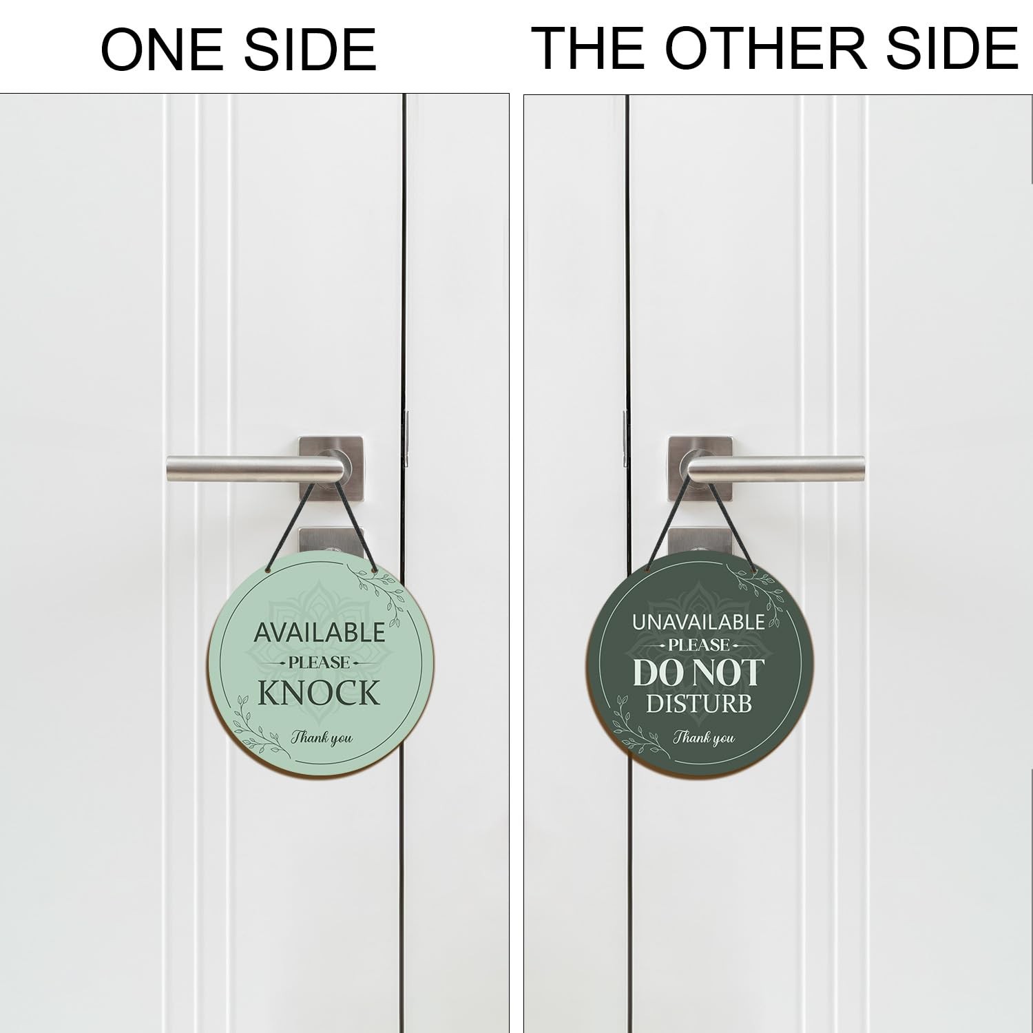 DoubleSided Do Not Disturb Door Hanger Sign Available Please Knock Green