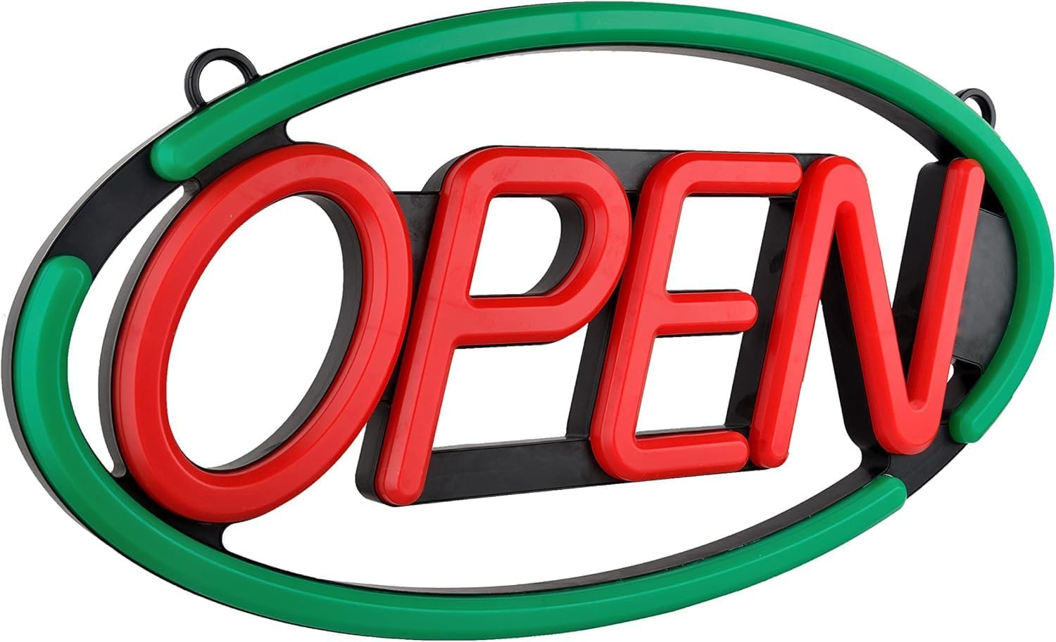 24” X 12” Remote LED Open Sign – Ultra Bright Green/Red for Day & Night Visibi