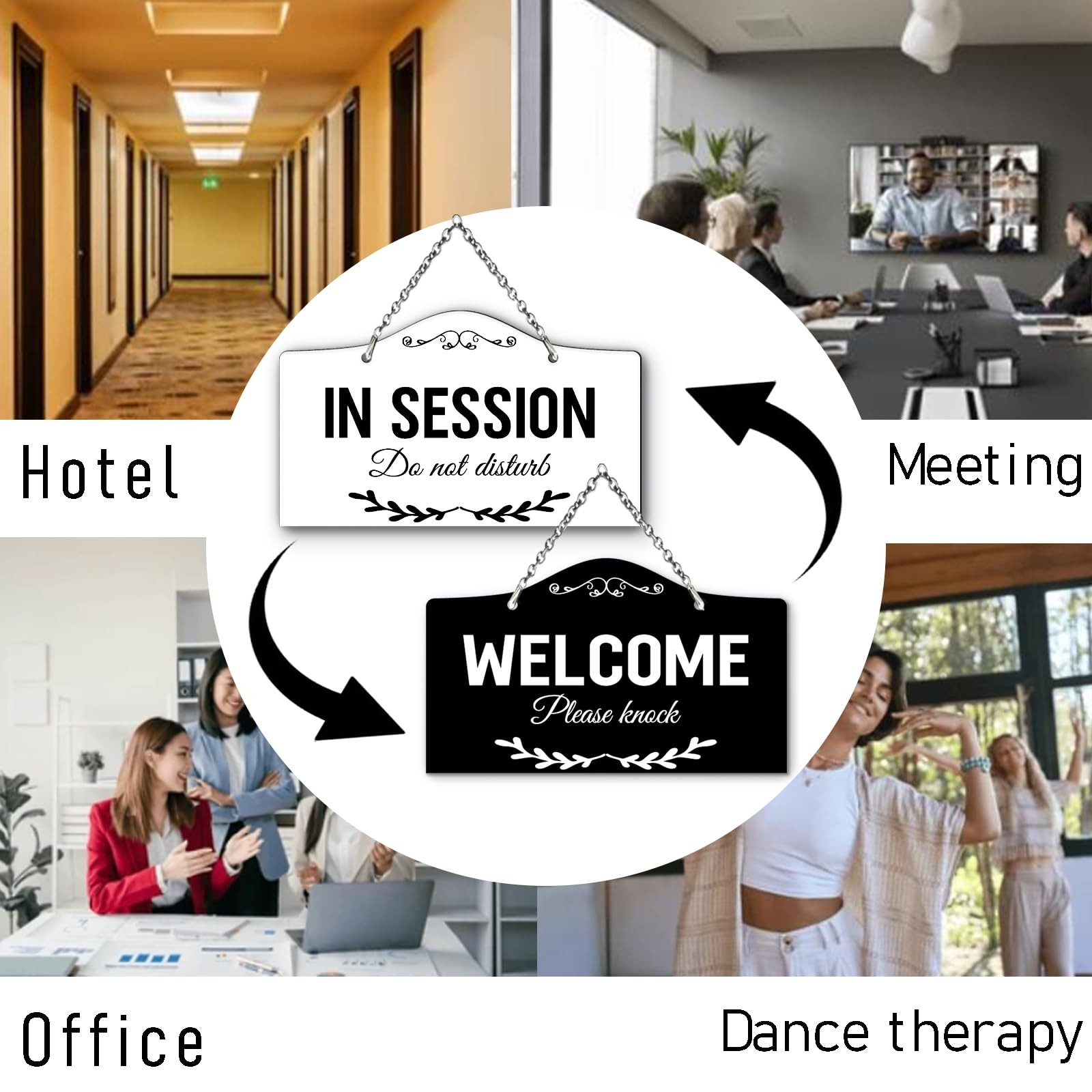9×5.35 Inch In Session Do Not Disturb Sign for Therapists Welcome Please Knoc…