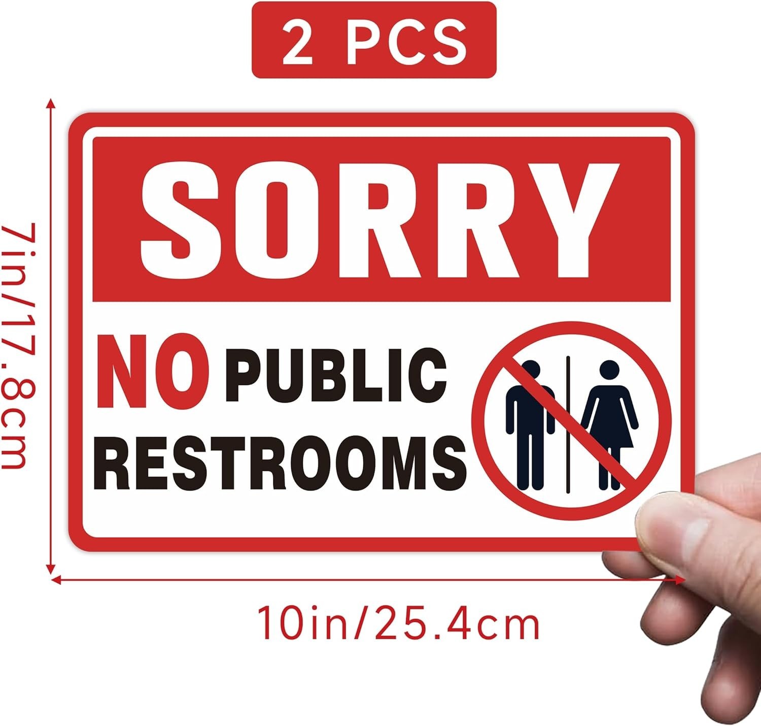 2PCS No Public Restroom Signs – Weatherproof Vinyl for Office and Business Use