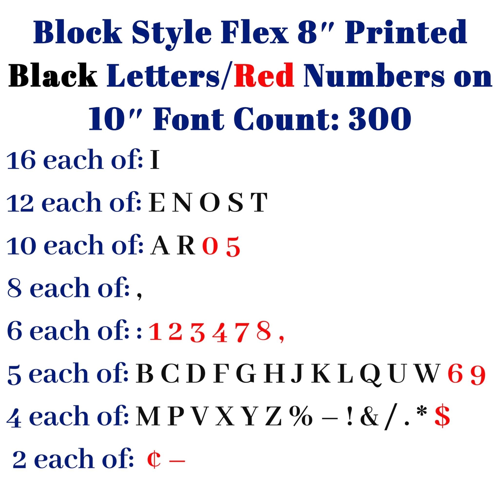 Changeable Outdoor Sign Flexible Letters – Block Style – 8″ on 10″ Black Letters