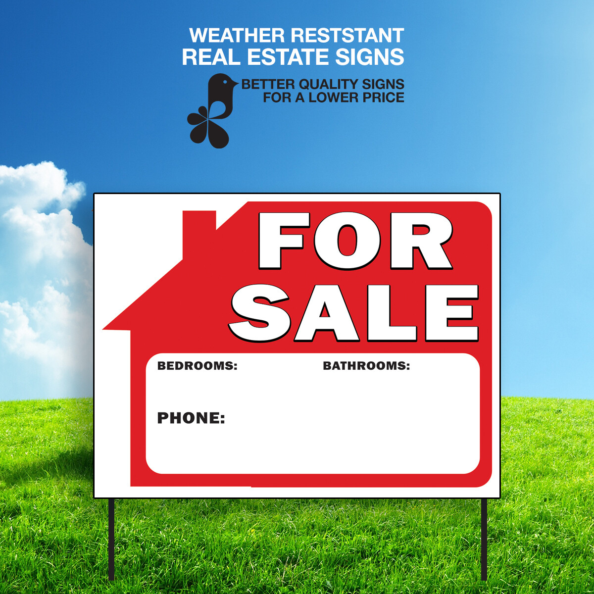 5 FOR SALE SIGNS 18″X24″ & 5 Frames