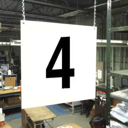 Stranco Hps-Fs1212-4 Hanging Aisle Sign, 12 In Height, 12 In Width, Pvc Board