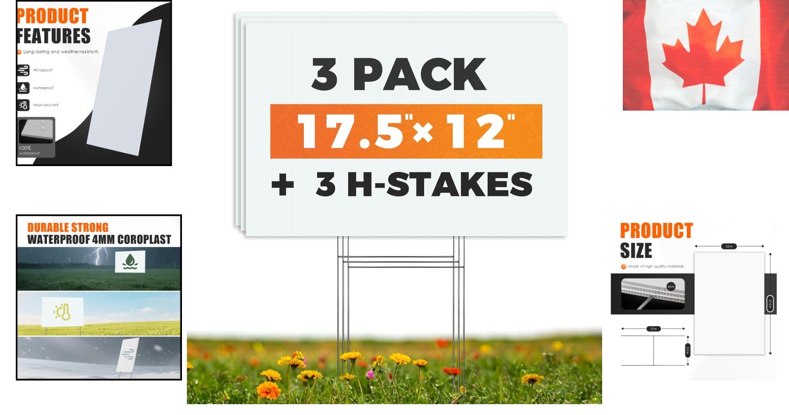 Weather-Resistant Yard Sign Set 17×12 with H Stakes | Perfect for Sales & Events