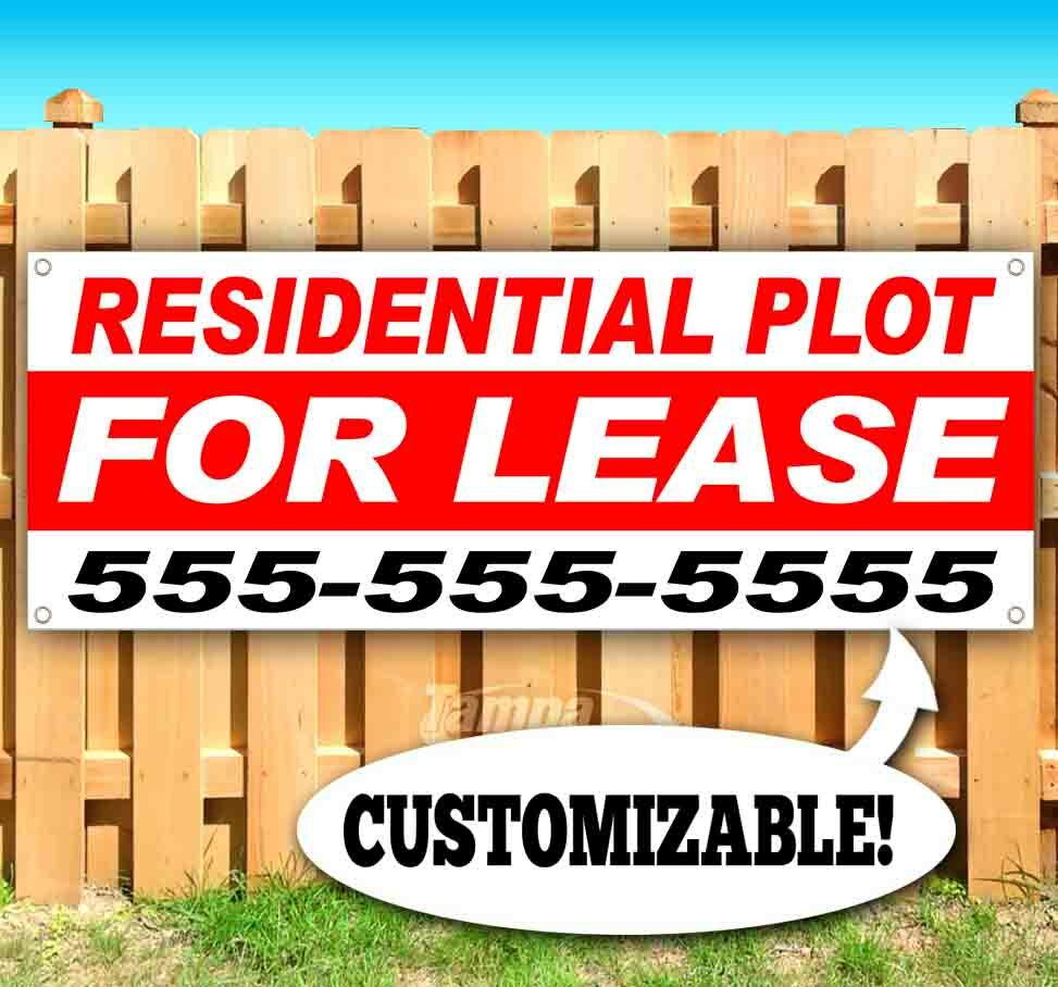 RESIDENTIAL PLOT FOR LEASE Advertising Vinyl Banner Flag Sign CUSTOM PH#