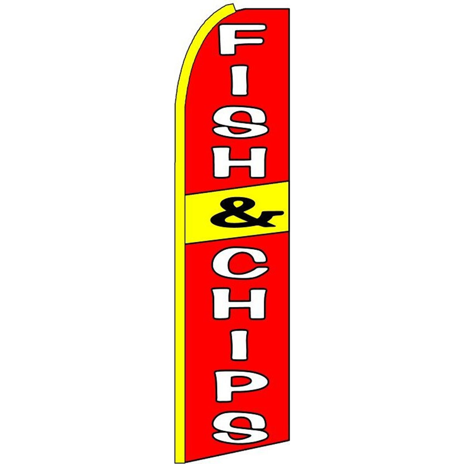 Fish & Chips 2 1/2 ft X 11 1/2 ft Windless Flag