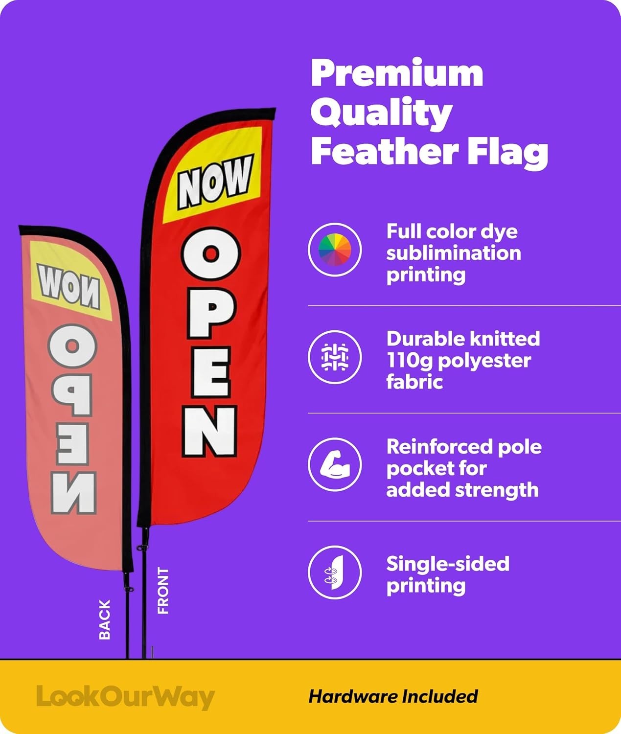 Portable Open Flags – Ground Spike Included