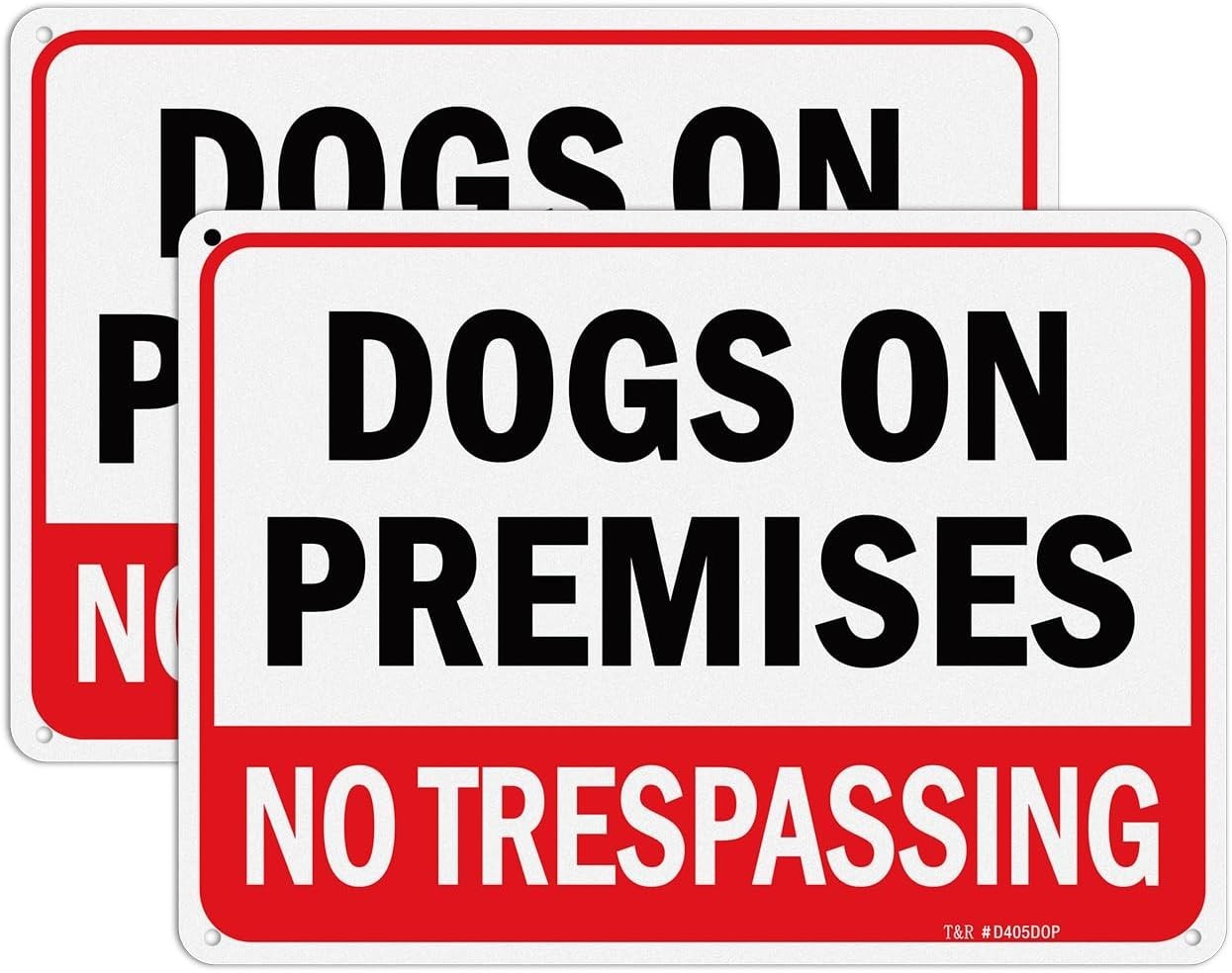 2 Pack Dogs On Premises Sign, No Trespassing Sign, 10 x 7 Inches .040 Aluminum R