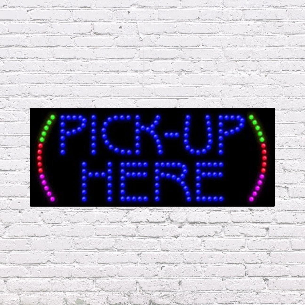 LED Pick-Up Here Sign | Light Up Sign | 11″H x 27″W x 2″D