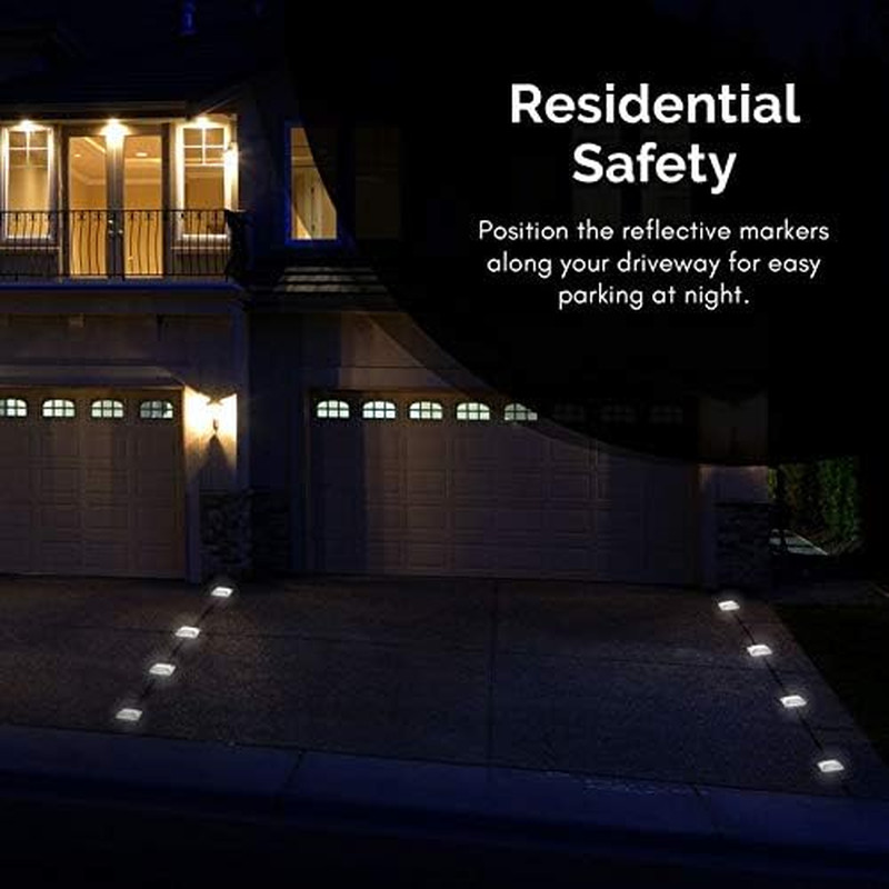 20 Pack Reflective Road Marker Pavement & Driveway White Safety Cone Comercial