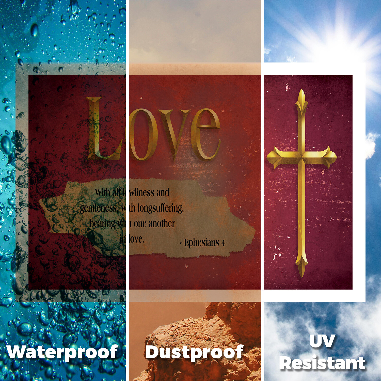 Jesus Love Yard Sign Inspirational Message, Faith Display, Bold and Durable
